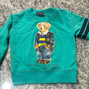 Polo by Ralph Lauren Kids Teal Bear Graphic Sweatshirt size 3T